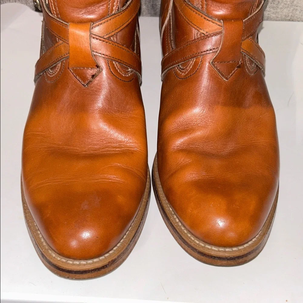 Vintage American Boot Makers‎ Brown Leather Harness Two Toned Mens Boots Sz 10.5